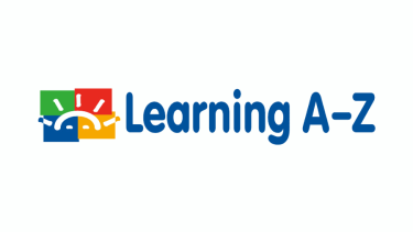 Learning A-Z Logo Green, Red, Blue, Yellow block with a white half sun over top. Words that read, Learning A-Z