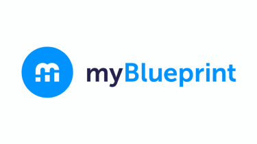MyBlueprint Logo Words that read "my Blueprint" in blue writing