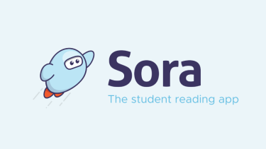 Sora - Logo Graphic astronaut soaring to space for the SORA logo