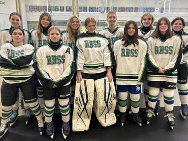 Group photo of RBSS Girls hockey team